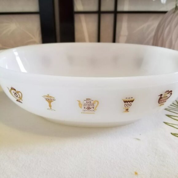 Glasbake 1 Quart Casserole Dish J-2274 Gold & Brown Toned Bowl With Lid - Picture 2 of 4